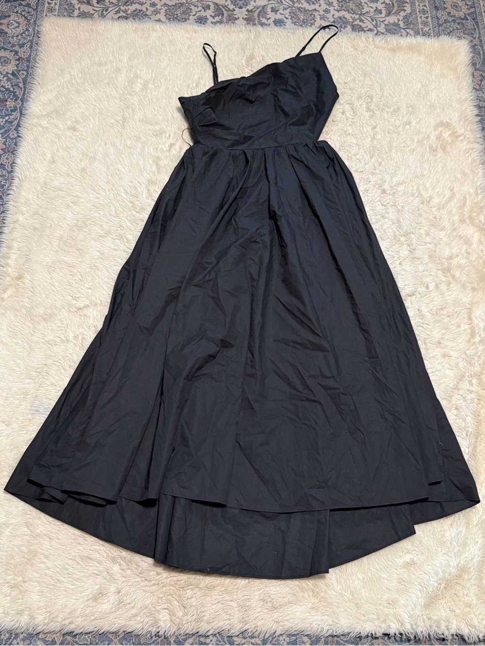 NWT J.Crew Collection Side-Cutout Cotton PoplinMidi Dress in Black - Size 14 - Picture 2 of 5